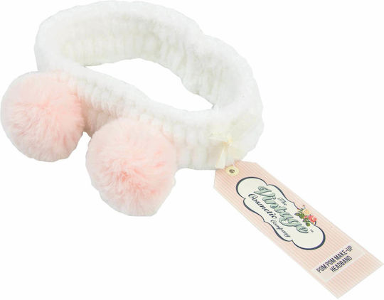 The Vintage Cosmetic Company Pom Pom Make-up-Stirnband Weiß
