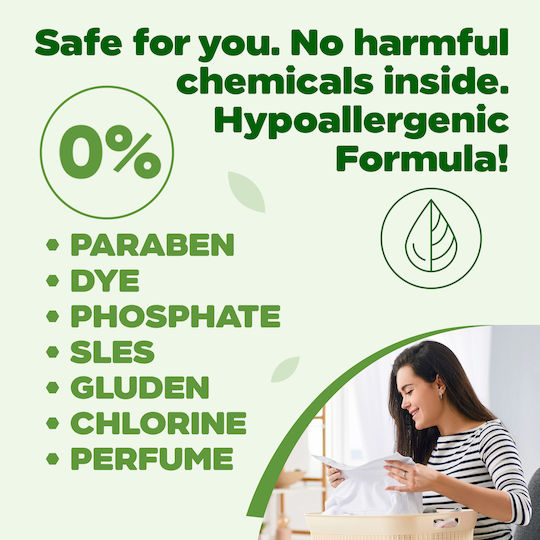Just Green Organic Течен препарат за пране за бели дрехи 1.5lt