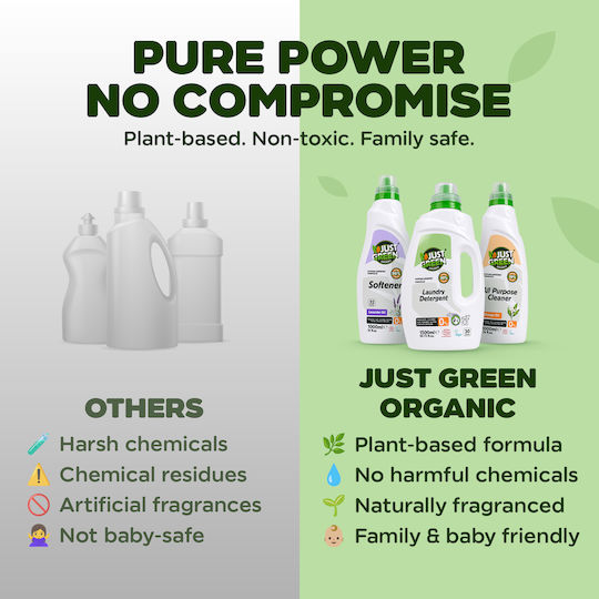Just Green Organic Течен препарат за пране за бели дрехи 1.5lt