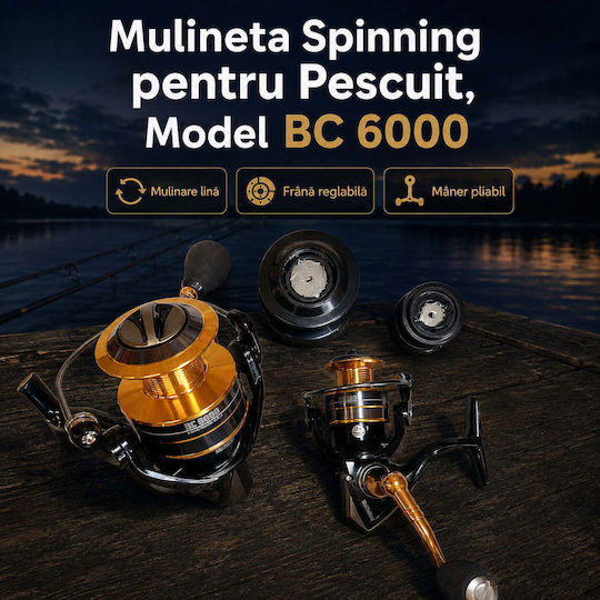 6000 Mulinetă de pescuit pentru Spinning