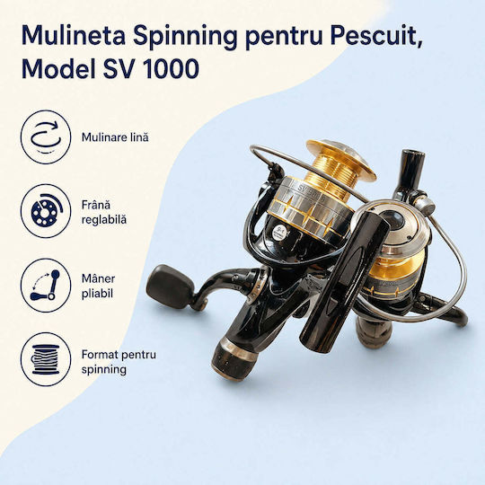 1000 Mulinetă de pescuit pentru Spinning