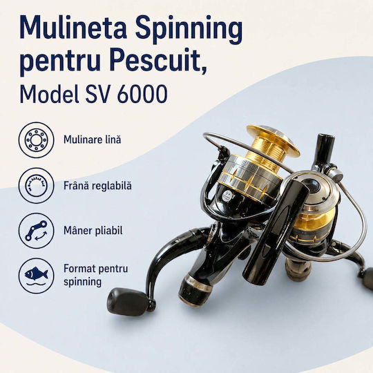 6000 Mulinetă de pescuit pentru Spinning