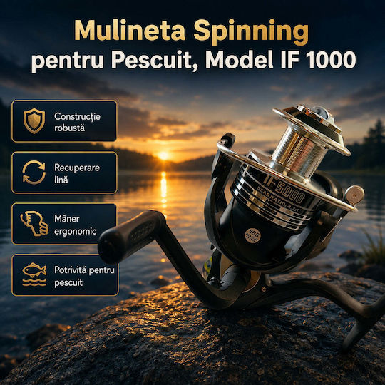 1000 Mulinetă de pescuit pentru Spinning