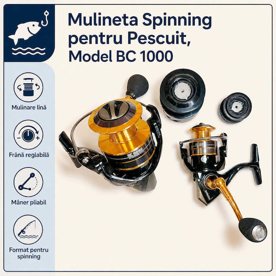 1000 Mulinetă de pescuit pentru Spinning