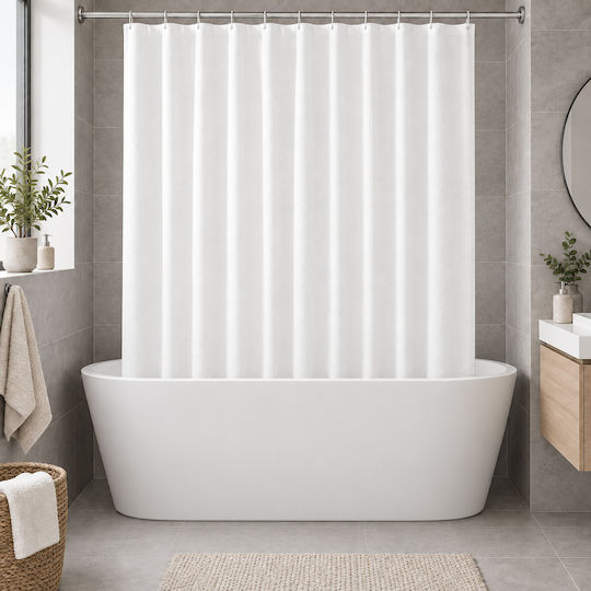 MRShome Shower Curtain 180x180cm White DC-025017