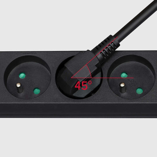 Rebel Power Strip 4 Sockets with Switch and 3m Cable France (Type E)
