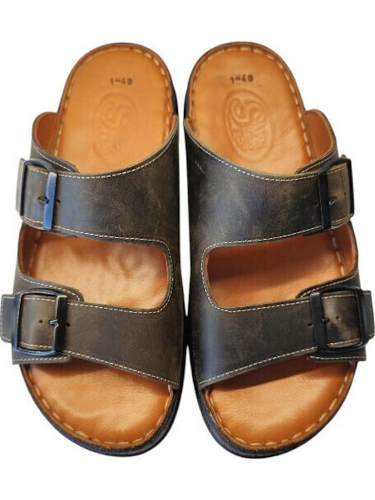 Leder Herrensandalen in Grün Farbe