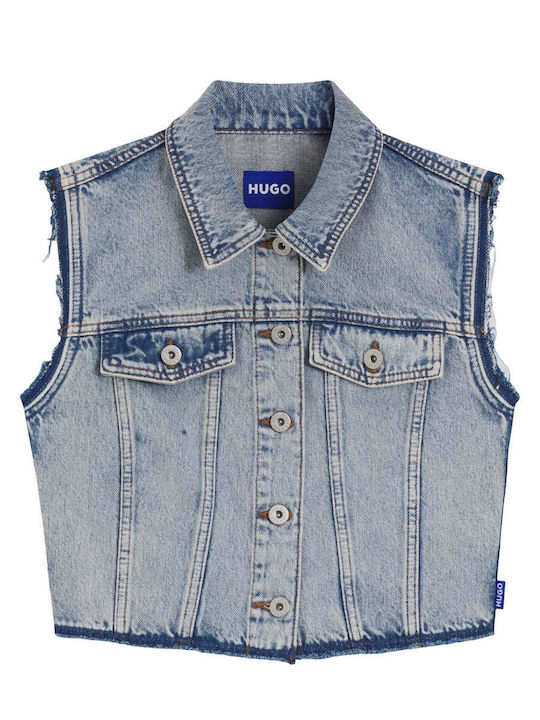 Crop Women's Jean Jacket Blue