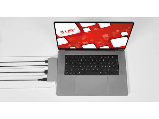 LMP Компактна докинг станция Dock 2 Thunderbolt 4 / USB-C с HDMI PD Ethernet Сива