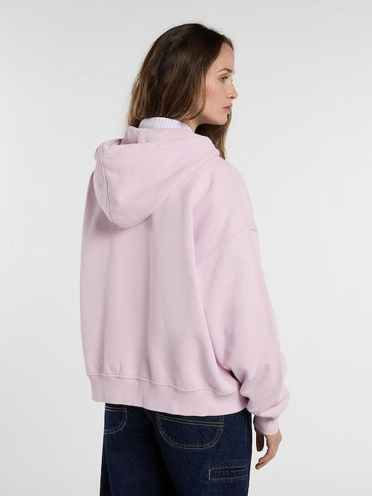 Cropped Women's Hooded Sweatshirt Pink