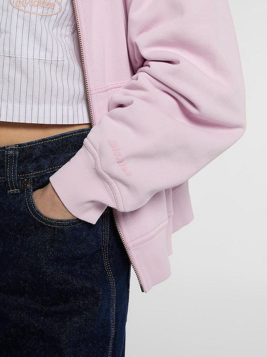 Cropped Women's Hooded Sweatshirt Pink