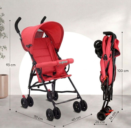 U-Grow Sport Количка с дръжка Подходяща от 6+ месеца Червена 4kg