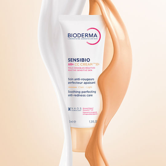 Bioderma Sensibio AR+ CC Cream SPF50+ Daily Tinted Cream With High Sun Protection for Sensitive Reactive Skin Prone to Rosacea 40ml