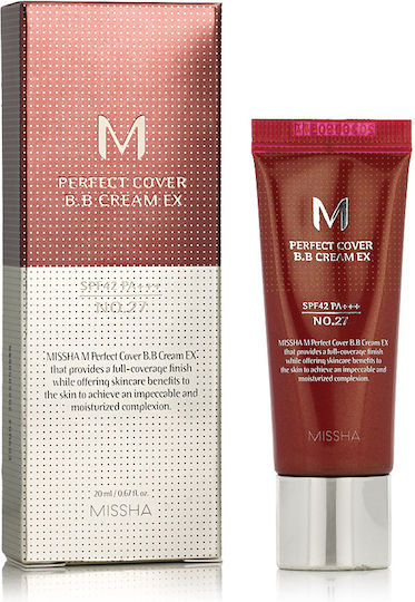 Missha Perfect Cover BB PA+++ No. 27 Дневен Крем за Лице със SPF42 за Хидратация, Против Несъвършенства и Блясък с Хиалуронова Киселина и Колаген 20ml