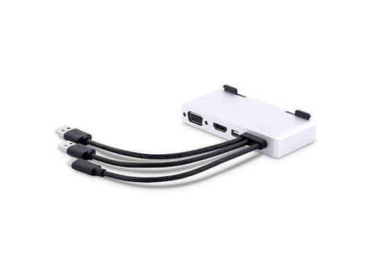 LMP Dock Pro USB-A / USB-C Dockingstationen mit HDMI/DisplayPort 4K und Verbindung 2 Monitore Silber