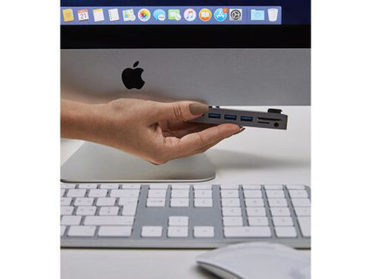 LMP Dock Pro USB-A / USB-C Dockingstationen mit HDMI/DisplayPort 4K und Verbindung 2 Monitore Silber