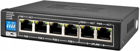 BCS BCS-B-SP04G02G Управляем L2 PoE+ Суич с 6 Гигабитни (1Gbps) Ethernet Порта