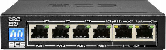 BCS BCS-B-SP04G02G Управляем L2 PoE+ Суич с 6 Гигабитни (1Gbps) Ethernet Порта