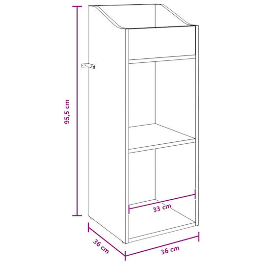 vidaXL Hi-Fi Furniture Black 36x36x95.5cm