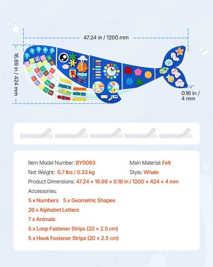 Baby Aktivitätsspielzeug Busy Board 12-in-1 aus Stoff für 12+ Monate