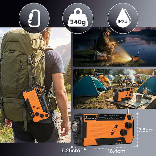 Extralink SR-4000 Tischplatte Radio Solar mit USB Orange