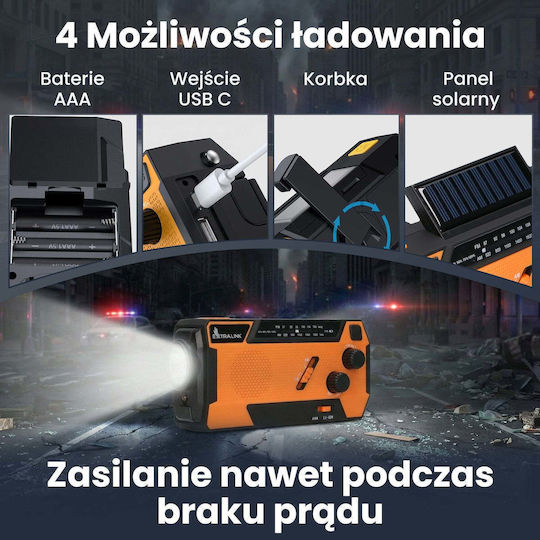 Extralink SR-4000 Tischplatte Radio Solar mit USB Orange
