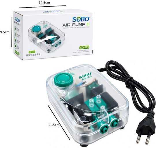 Sobo Въздушна помпа за аквариум с 2 изхода 4w 2x4l/min – 4w Dual Outlet Aquarium Air Pump 2x4l/min 088074