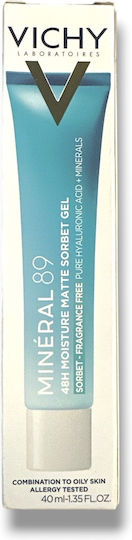 Vichy Mineral 89 Light 48h Moisturizing Face Gel with Hyaluronic Acid 40ml