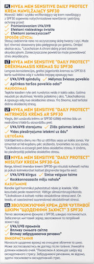 Nivea Sensitive Daily Protect Men's Cream Face Day with SPF30 50ml
