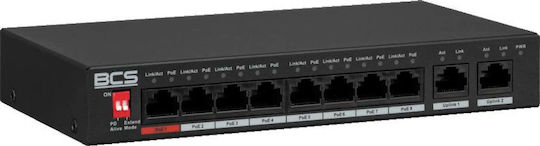 BCS BCS-L-SP0802G L2 PoE++ Switch με 8 Θύρες Ethernet