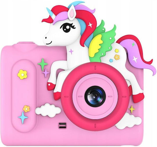 Xrec H05 Cameră Foto Pentru Copii 40MP Zoom Optic 4x Roz Unicorn