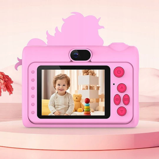 Xrec H05 Cameră Foto Pentru Copii 40MP Zoom Optic 4x Roz Unicorn