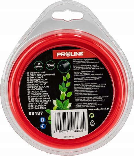 Proline Dreieck Bürstenschneider Trimmer-Leinen Länge 15m und Dicke 3mm
