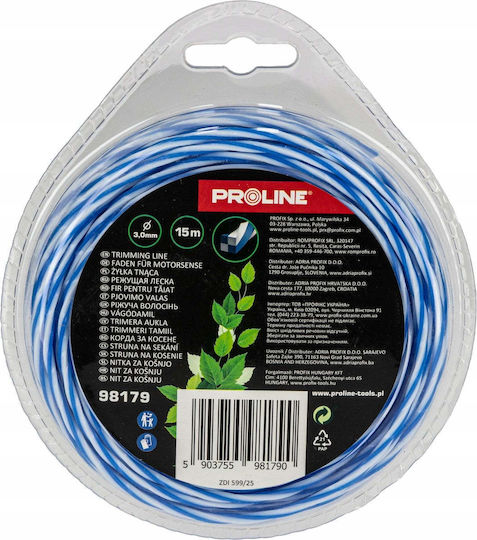 Proline AWTools Bürstenschneider Trimmer-Leinen Drehung Länge 15m und Dicke 3mm