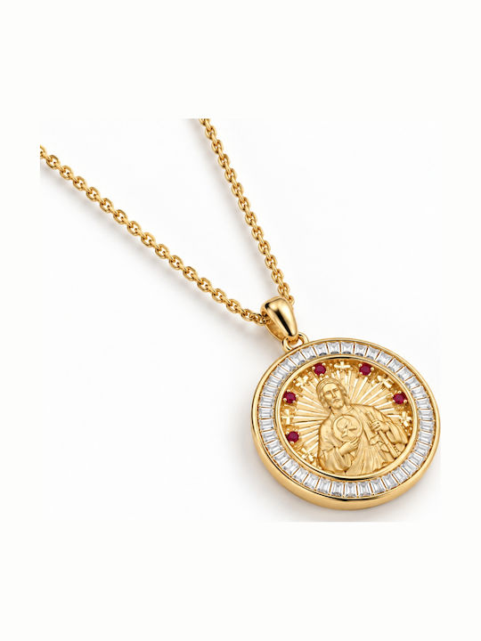 Ulysses Silver Pendant "Saint John The Baptist" Silver 925 14k Gold Plating Zircon Chain Gold Plated Silver 925