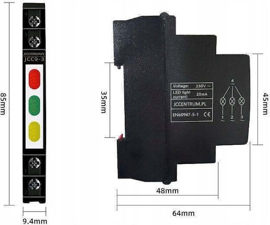 Ff Trifazată Articulată Lampă De Protecție Verde 1/3s Led 230v Lk-bz-703g