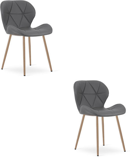 Kitchen Chairs 61x52x41cm 2 Pieces Gray