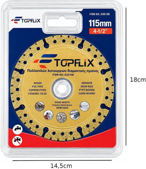 Uruisi Star Cutting Disc For Construction Materials 115mm