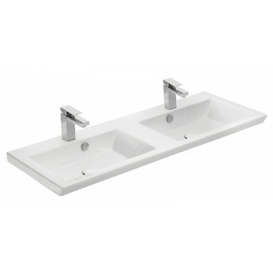 Drop Luxus 100 Πάγκος με Νιπτήρα & Καθρέπτη Μ100xΒ44xΥ16cm Λευκός