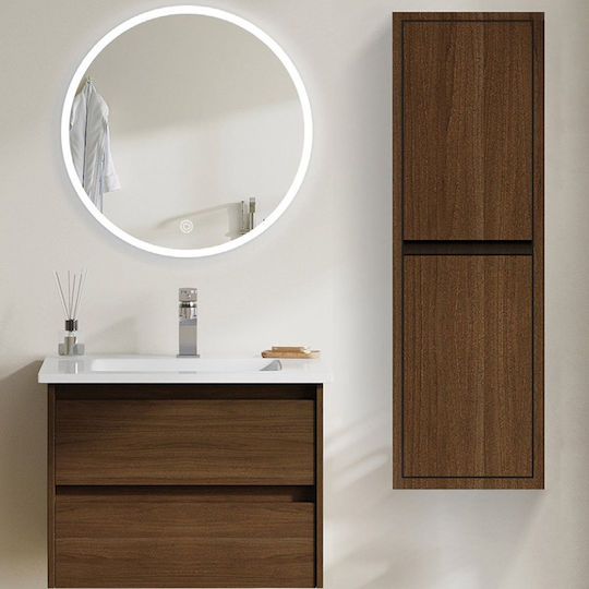 Martin Πάγκος με Νιπτήρα & Καθρέπτη με Φως Μ60xΒ50xΥ130cm Brown