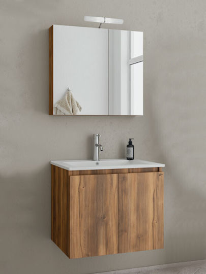 Drop Countertop with Sink & Mirror with Light Coffee