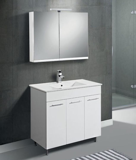 Mabo Apia Blat cu Lavoar Lac Mat L70xW45xH87cm Alb