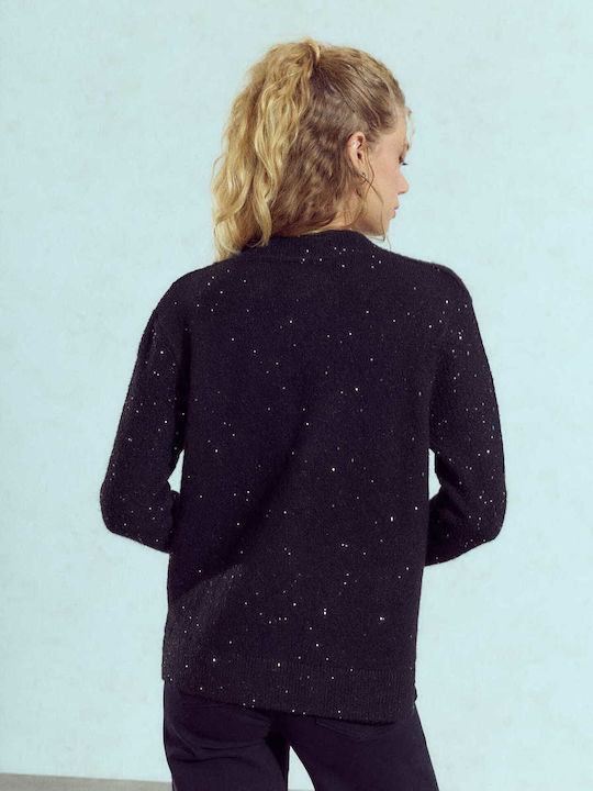 Celestino Cardigan Pentru Femei Metalizat Cu Paiete Negru