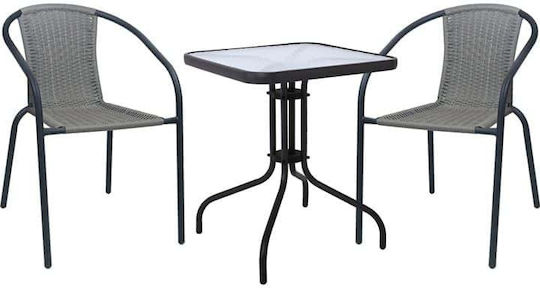Garten- und Outdoor-Möbelsets Speisesaal Baleno-w 2 Stück Schwarz E240,17W