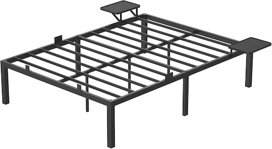 Double Bed Base for Mattress 140x200cm Black