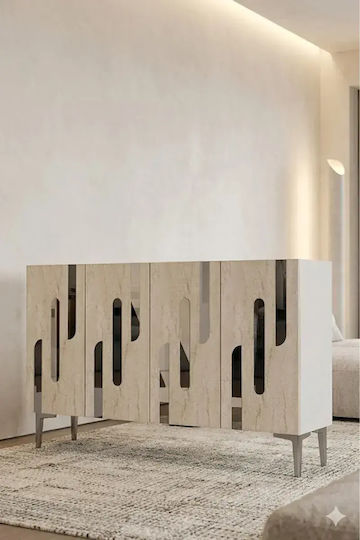SteweHome Μπουφές Ξύλινος Καφέ 120x30x75cm