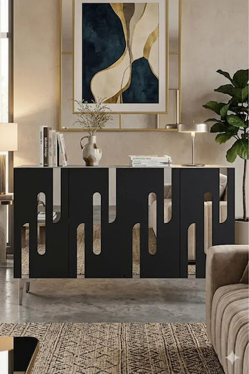 SteweHome Sideboard Holz 120x30x75cm Braun