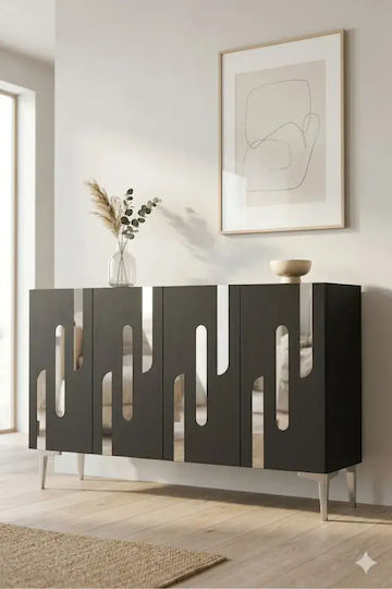 SteweHome Sideboard Holz 120x30x75cm Braun