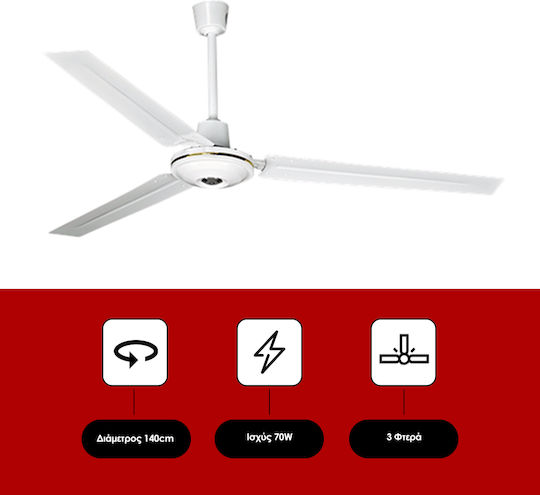 Telemax HGK-XJ04 Deckenventilator 140cm Weiß