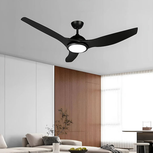 Braytron Ceiling Fan 132cm with Light Fixture Black